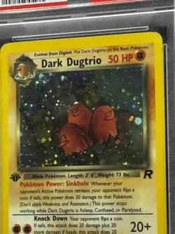 Pokemon Dark Dugtrio 2000 Team Rocket First Edition 6/82 Holo PSA 8 - Image 2