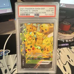 2021 Pokemon Pikachu V-Union SWSH141 Holo Promo Celebrations PSA 10 - Image 1
