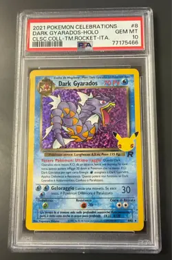 Pokemon Italian Dark Gyarados Celebrations Holo #8 PSA 10 Gem Mint - Image 1