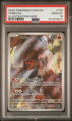 Pokemon Torkoal 172/167 Sv06 Twilight Masquerade Illustration Rare Holo PSA 10 - Image 1
