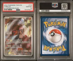 Pokemon Torkoal 172/167 Sv06 Twilight Masquerade Illustration Rare Holo PSA 10 - Image 3