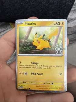 Pokemon TCG - Pikachu 025/165 Snowflake Stamped Holiday Calendar 2025 NM - Image 1