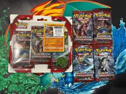 Pokemon TCG S&M Crimson Invasion Sealed Booster Pack Art Set & 3 Pack Blister! - Image 1