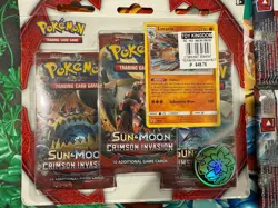 Pokemon TCG S&M Crimson Invasion Sealed Booster Pack Art Set & 3 Pack Blister! - Image 4