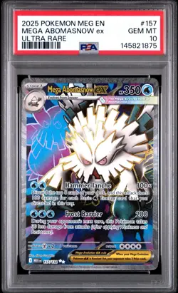 2025 POKEMON MEG EN-MEGA EVOLUTION ULTRA RARE #157 MEGA ABOMASNOW EX PSA 10 - Image 1