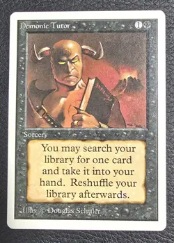 MTG English Demonic Tutor Light Play Normal Unlimited Magic Card - Image 1
