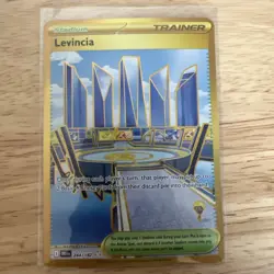 Pokemon TCG Destined Rivals Levincia Hyper Rare Gold Card 244/182 - Image 1