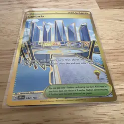 Pokemon TCG Destined Rivals Levincia Hyper Rare Gold Card 244/182 - Image 3