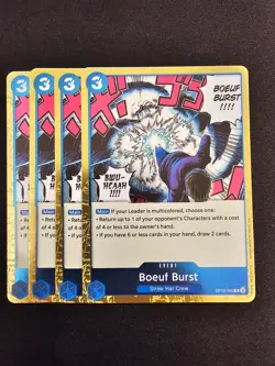 4x OP12-060 Boeuf Burst R Playset- One Piece Card Game Legacy of the Master Eng - Image 1