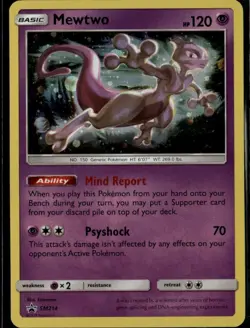 Mewtwo Promo SM Promos SM214 Psychic Holofoil Pokemon Card - Image 1