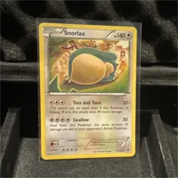 Pokemon Snorlax Fates Collide Rare 140 HP Toss & Turn Swallow 77/124 Card - Image 1