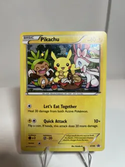 Pikachu XY95 XY Black Star Promo Holo Pokemon TCG ft. Sylveon And Chespin - Image 1