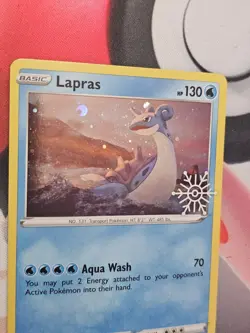 RAW! near mint Lapras 048/202 Holo Snowflake Stamp Holiday Calendar Pokemon Card - Image 3