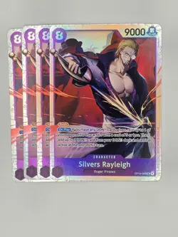 One Piece TCG OP13-066 Silvers Rayleigh SR X4 Playset Card Game CCG English - Image 1