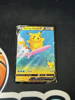 Surfing Pikachu V 008/025 Ultra Rare Celebrations 2021 - Pokemon Card TCG - Image 1
