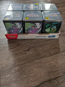 6x Pokemon Stacking Tins (3 Booster Packs Inside), 18 BOOSTER PACKS 🔥 - Image 1