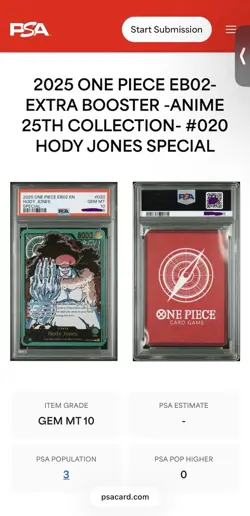 POP 3 - GOLD Hody Jones EB02 - PSA 10 - One Piece Anime 25th Collection English - Image 3