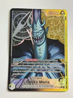 Gecko Moria Leader Alt Art OP14-080 NM English One Piece Card Game - Image 1