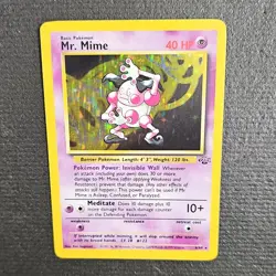 Pokemon Mr. Mime 06/64 Jungle Holo Rare Unlimited Basic 40 HP Card English - Image 1