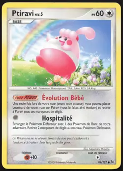 Carte Pokemon Ptiravi 76/127 Platine Francais - Image 1