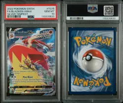 2022 POKEMON SWORD & SHIELD SILVER TEMPEST #TG15 FULL ART/BLAZIKEN VMAX PSA 10 - Image 1