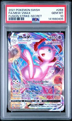 Pokemon 2021 Mew VMAX Fusion Strike Secret Rare Alt Art Holo 269/264 PSA 10 - Image 3