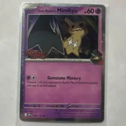 Pokemon Team Rocket's Mimikyu Destined Rivals Prerelease Holo 087/182 HP 60 - Image 1