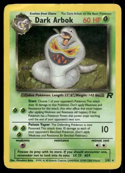 Pokemon - Team Rocket - Dark - Arbok - 1999-23000 Error - Poor 2/82 - Englisch - Image 1