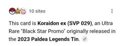 koraidon Ex SVP 029 Black Star Promo Pokemon Scar ace 10 - Image 4