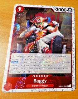ONE PIECE CARD HOLO FOIL GAME CARTE FRANCAISE BAGGY OP08-008 FR MINT NEUF - Image 1