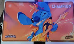 Disney Lorcana TCG Official Playmat Stitch Rock Star Championship Prize - Image 1