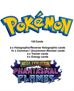 Pokemon TCG Phantasmal Flames Bundle - 100 Cards - Image 1