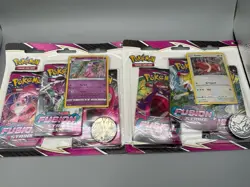 Pokemon TCG Sword & Shield Fusion Strike 3-Pack Blister Eevee & Espeon Set Of 2 - Image 1