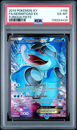 PSA 6 Seismitoad EX #106 - Furious Fists Full Art Pokemon Card Pokemon TCG - Image 1