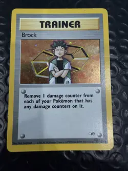 Pokemon TCG Brock Trainer Gym Heroes 15/132 Holo Rare Unlimited English Card HP - Image 1