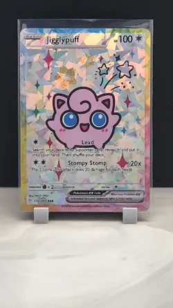 Pokemon Cracked Ice Holo Rainbow Boarder Cute Anime Jigglypuff Card - Image 1