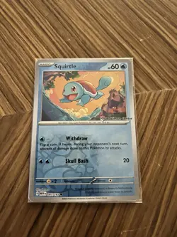 Pokemon Center Squirtle 007/165 Exclusive Sealed 151 Stamped Promo Reverse Holo - Image 1
