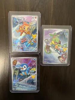 Pokemon TCG First Partner Illustration Collection Holo Chimchar, Turtwig, Piplup - Image 1