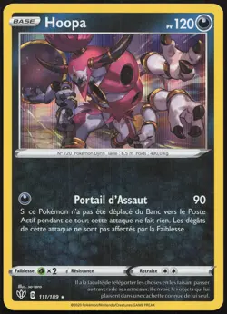 Carte Pokemon Hoopa 111/189 Holo Tenebres Embrasees Francais - Image 1
