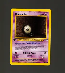 Unown [Q] 59/105 Pokemon TCG 1st Edition Neo Destiny NM Vintage 2002 Card - Image 1
