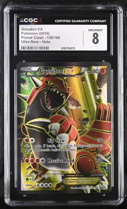 CGC 8 Groudon EX 2015 Primal Clash 150/160 Holo Pokemon Card - Image 1