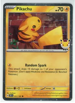 TRIPLE SWIRL - Pikachu 051/162 Pokemon Day 2026 Stamped Pokemon Card Fart SwirlU - Image 1
