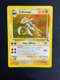 Pokemon Kabutops 9/62 Fossil Rara Holo Unlimited Wizard ITA Carte Vintage - Image 1