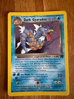 Vintage Pokemon Cards Team Rocket Card DARK GYARADOS Holo Foil 8/82 - Image 1