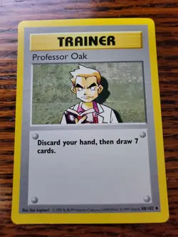 LP Pokemon TCG Professor Oak Base Set 88/102 Regular Shadowless Uncommon - Image 1