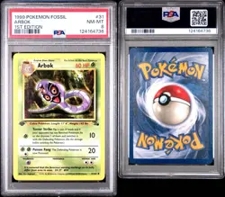 Pokemon Arbok Fossil 1st Edition 31/62 PSA 8 Uncommon Regular 60 HP 1999 - Image 3