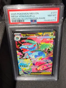 2025 POKEMON MEG EN-MEGA EVOLUTION #177 MEGA VENUSAUR EX PSA 8 - Image 1