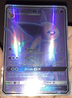 Pokemon TCG Espeon GX Full Art 140/149 Sun & Moon Base Set Holo NM - Image 5