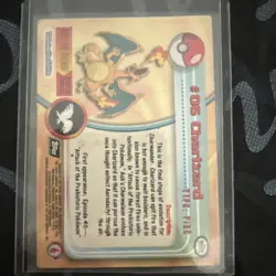 1999 Pokemon Charizard Topps Foil #06 - T.V. Animation -Black Logo - Image 1