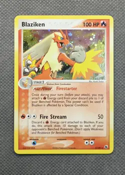 2004 Blaziken 3/109 🌀Swirl Holo🌀 Pokemon EX Ruby & Sapphire Battle Stadium LP+ - Image 1